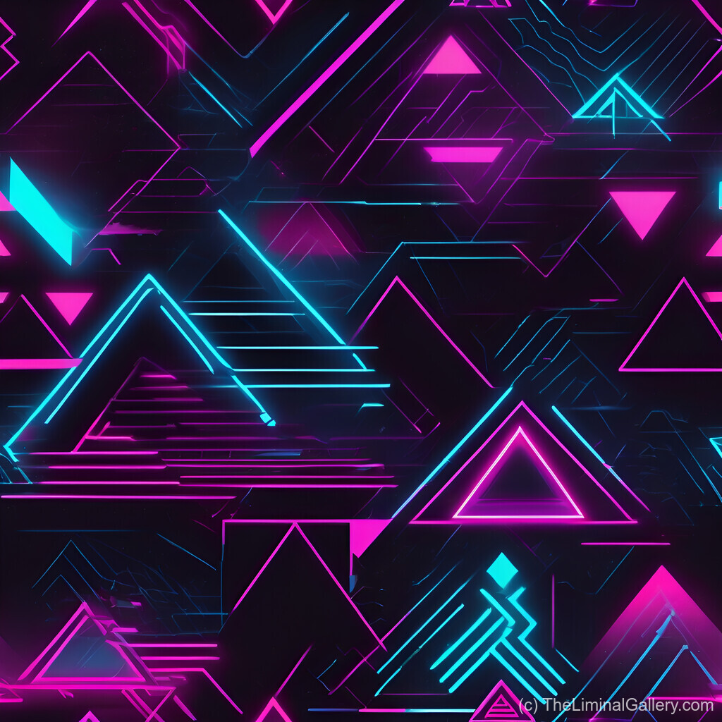 A neon triangle pattern capturing the iconic retro energy of 80s synthwave design.